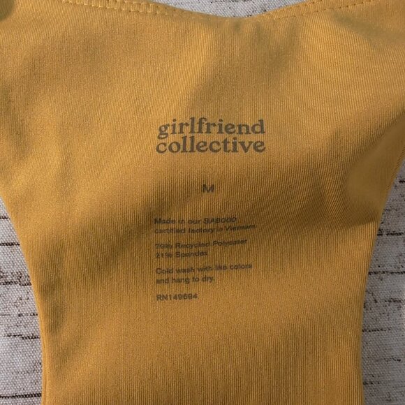 Girlfriend Collective Paloma Sports Bra Top Yellow Sculpting Stretch – Women’s M - Picture 2 of 6